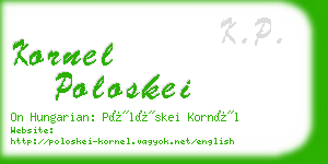 kornel poloskei business card